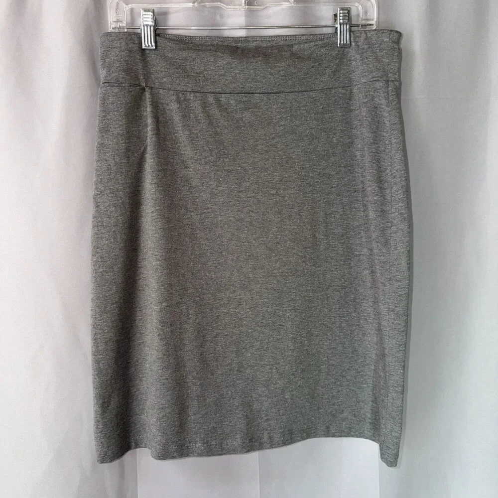 Toad & Co Moxie Pencil Skirt Womens Gray Stretch  Midi Pull On M Medium Pocket